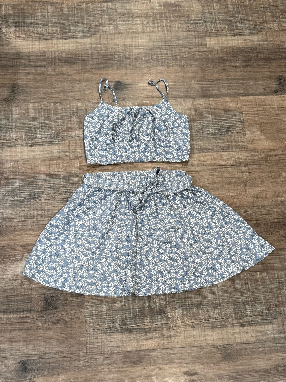 Two Piece Floral Mini Skirt Set